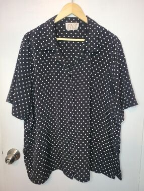 Image Vintage Polka Dot Button-Up Blouse